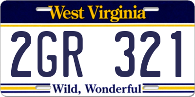 WV license plate 2GR321