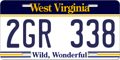 WV license plate 2GR338