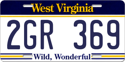 WV license plate 2GR369