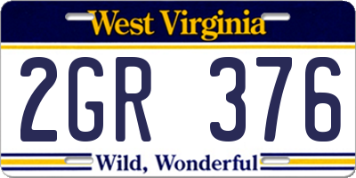 WV license plate 2GR376
