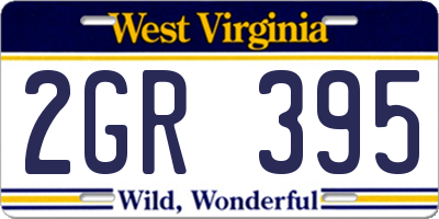 WV license plate 2GR395