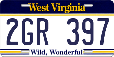 WV license plate 2GR397