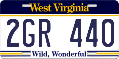 WV license plate 2GR440