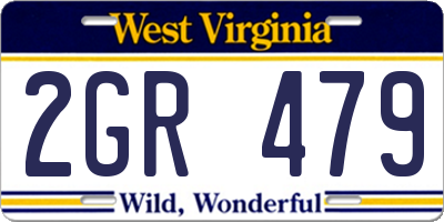 WV license plate 2GR479