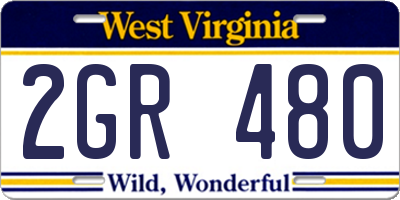 WV license plate 2GR480