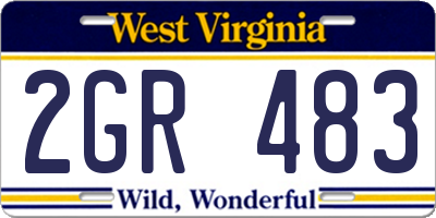 WV license plate 2GR483