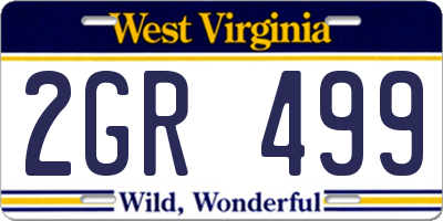WV license plate 2GR499