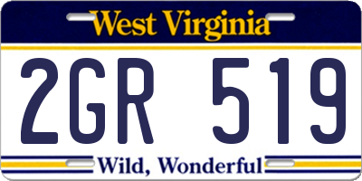 WV license plate 2GR519