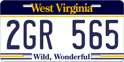 WV license plate 2GR565