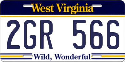 WV license plate 2GR566