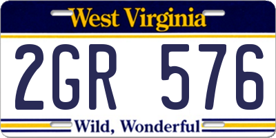 WV license plate 2GR576