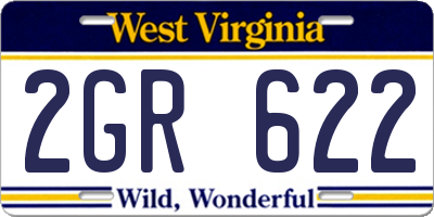WV license plate 2GR622