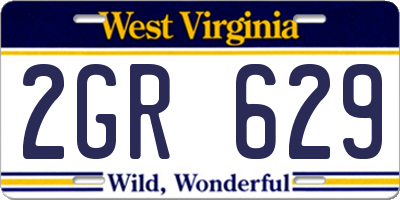 WV license plate 2GR629