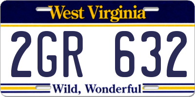 WV license plate 2GR632