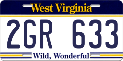 WV license plate 2GR633