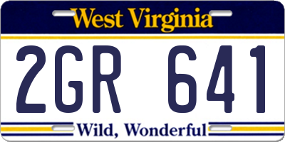 WV license plate 2GR641