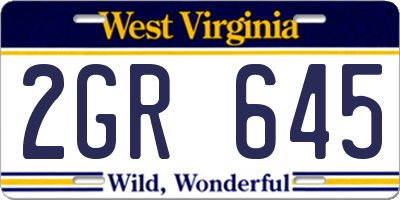 WV license plate 2GR645