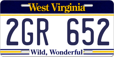 WV license plate 2GR652