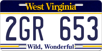 WV license plate 2GR653