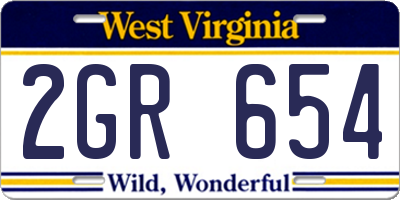 WV license plate 2GR654