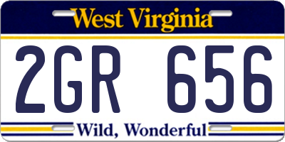 WV license plate 2GR656