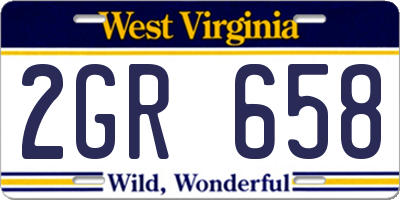 WV license plate 2GR658