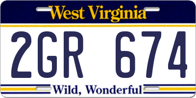 WV license plate 2GR674