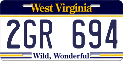 WV license plate 2GR694