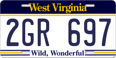 WV license plate 2GR697