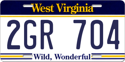 WV license plate 2GR704
