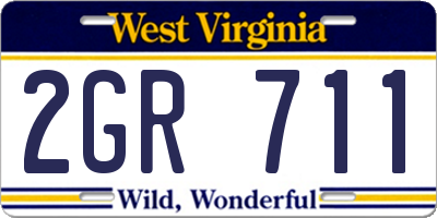 WV license plate 2GR711