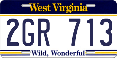 WV license plate 2GR713