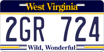 WV license plate 2GR724