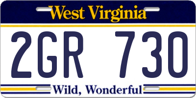 WV license plate 2GR730