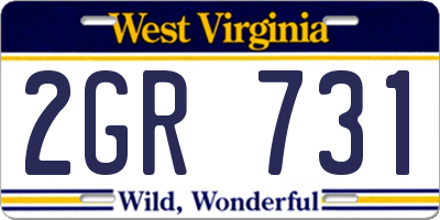 WV license plate 2GR731