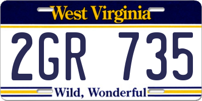 WV license plate 2GR735