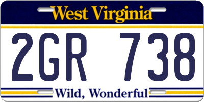 WV license plate 2GR738