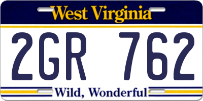 WV license plate 2GR762