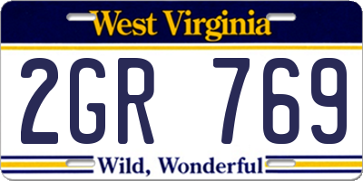 WV license plate 2GR769
