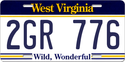 WV license plate 2GR776