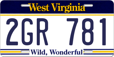 WV license plate 2GR781