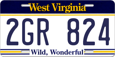 WV license plate 2GR824