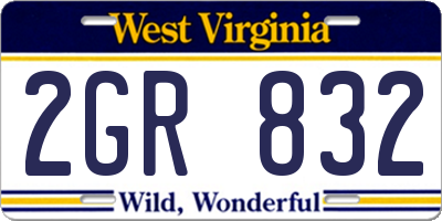 WV license plate 2GR832