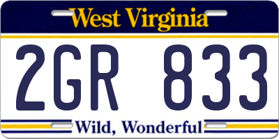 WV license plate 2GR833