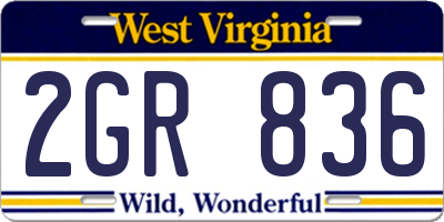 WV license plate 2GR836