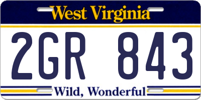 WV license plate 2GR843
