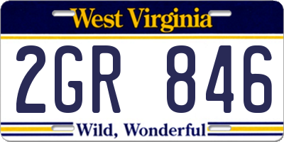 WV license plate 2GR846
