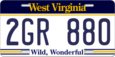 WV license plate 2GR880