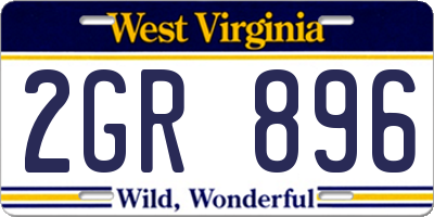WV license plate 2GR896