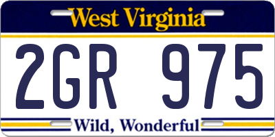 WV license plate 2GR975